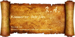 Kammerer Adrián névjegykártya